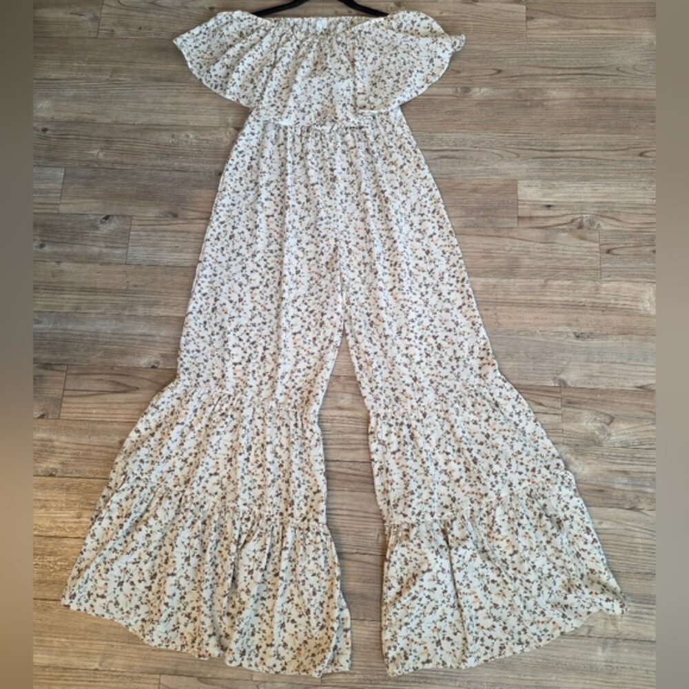 Umgee Off-Shoulder Floral Jumpsuit